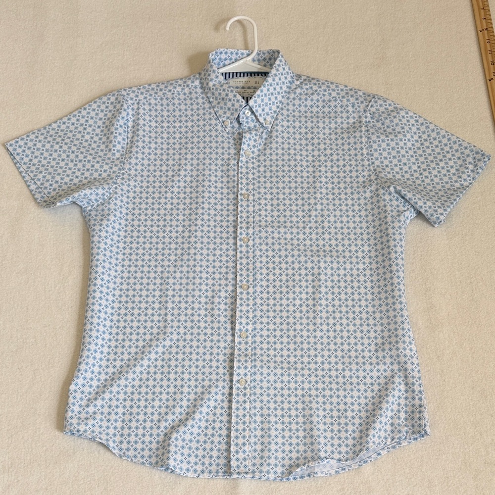 Cactus Man Ricky Singh Light Blue Geometric Button Down Shirt Size L - Picture 4 of 11